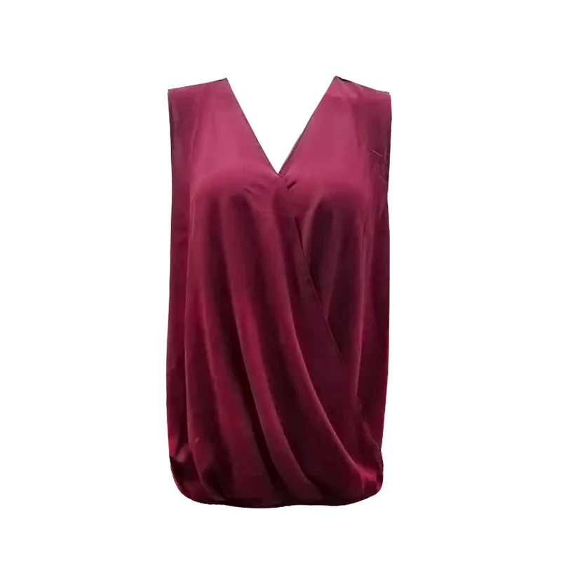 

Women's Fashion Loose Casual Solid color sleeveless V neck Summer vest tank tops camisole Plus Size