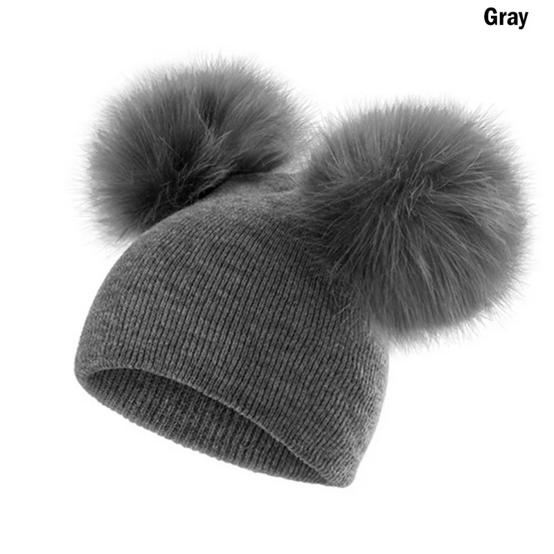2019 модная зимняя теплая шапка детская вязаная для малышей крючком двойная пышная