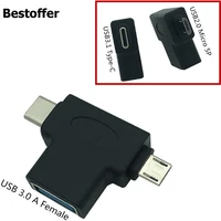 usb 3 0 a female conectores to micro 5pinusb3 1 type c male otg 2 in 1 transmission adapter