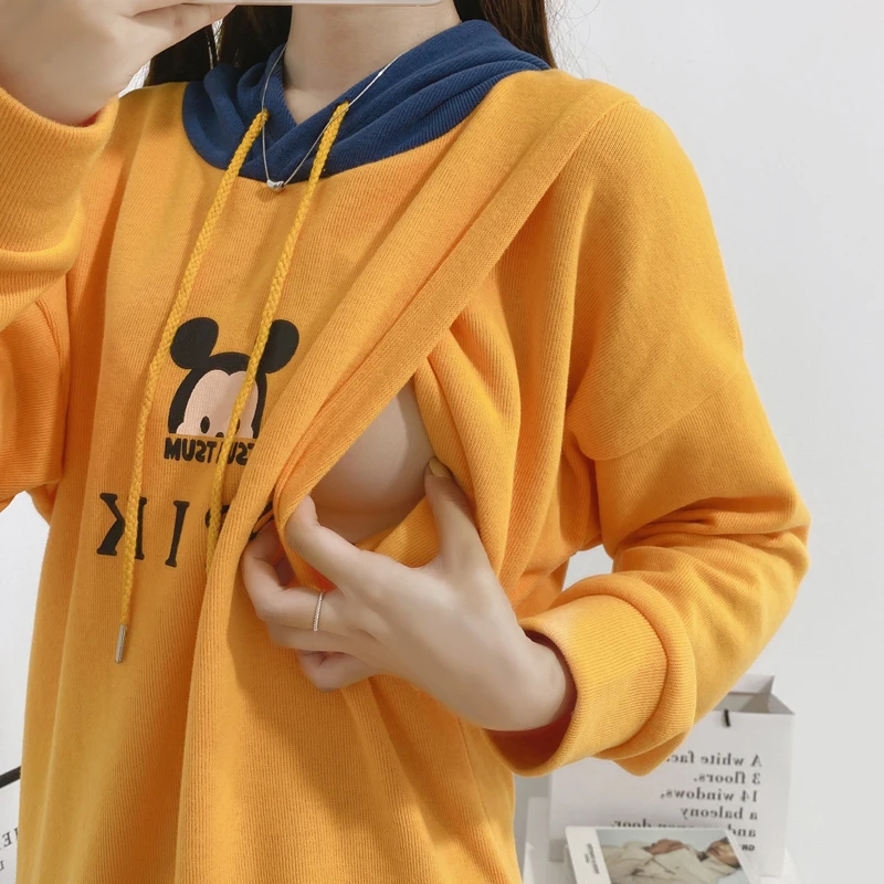 Одежда для грудного вскармливания с капюшоном мультяшными изображениями