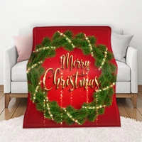 2022 merry christmas throw blanket happy new year gifts flannel fleece blanket soft plush warm winter cabin bedding 59x86 inch