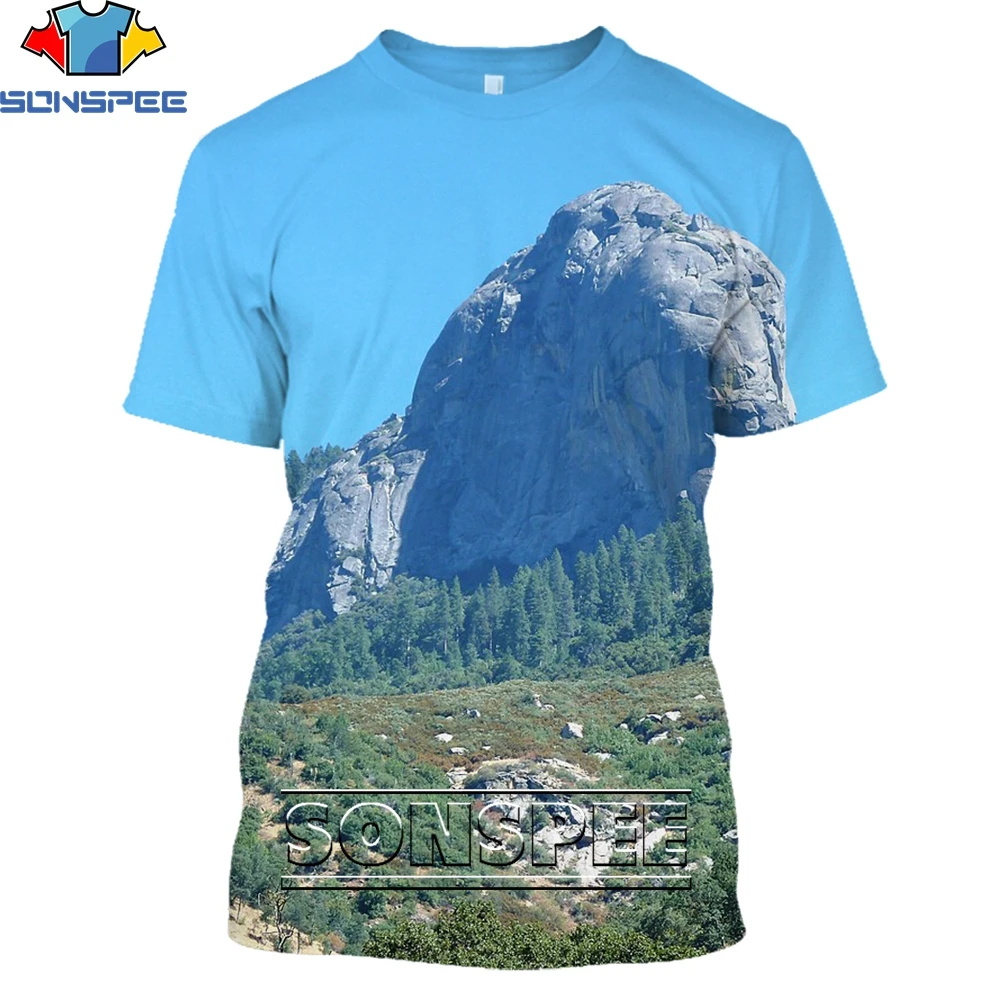 

SONSPEE Rock View 3D Print Folk Hot Fashion Casual Men Unisex TShirt Harajuku Short sleeve Streetwear Clothing Tops
