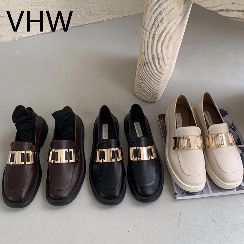 

Size 41 Women Black Leather Shoes 2021 Spring Oxford Shoes Fashion Ladies Flats British Style Women Platform Classic Beige Shoes