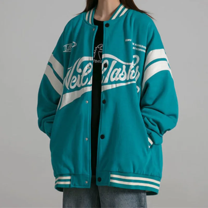 

Осенняя куртка FAKUNTN с японским буквенным принтом, бейсбольная куртка, Униформа, одежда-бомбер, женская уличная одежда в стиле Харадзюку для ...