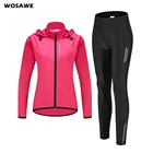 Женский комплект одежды для велоспорта WOSAWE, дышащие штаны, водонепроницаемые ветрозащитные светоотражающие велосипедные куртки, спортивная одежда, велосипедный жилет