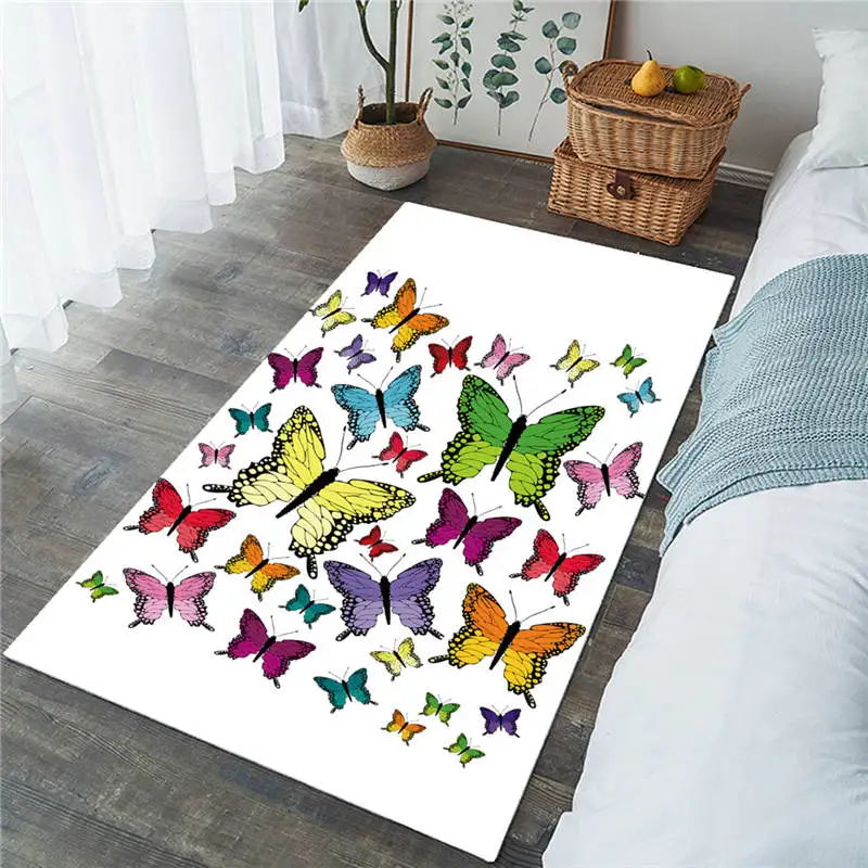 2 Постельные принадлежности Outlet Flying Butterfly области ковер прямоугольник большой ковры для спальни весна печать декоративный пол домашний коврик tapetes - Цвет: 2