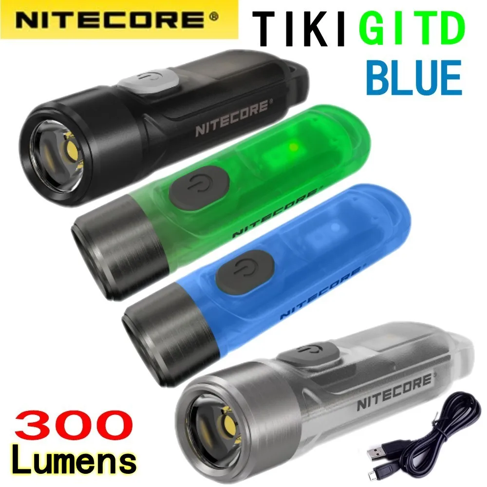 Миниатюрный футуристический брелок NITECORE TIKI LE фонарь с USB зарядкой Белый УФ
