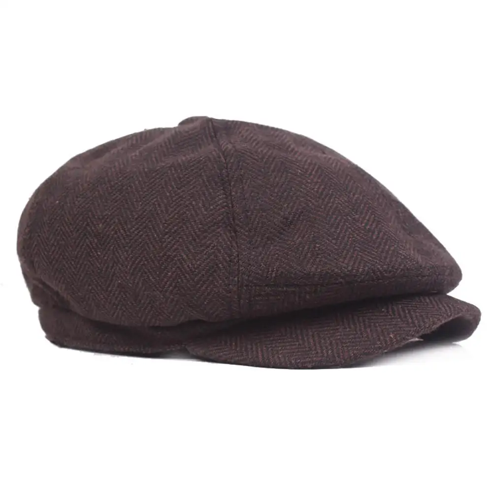 

Men Winter Spring Hats Newsboy Beret Hat Men's Knitted Outdoor Casual Octagonal Cap Flat Peaked Cap Street Hats for Men Women