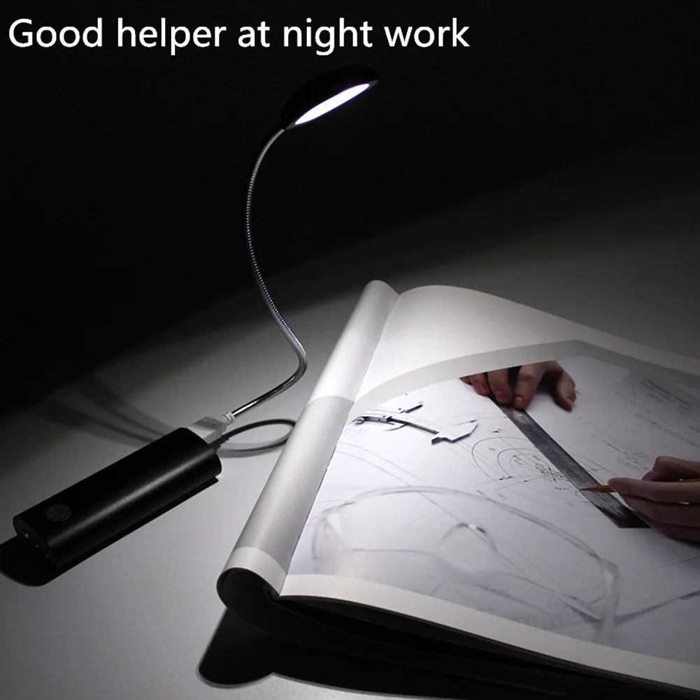3 LED Flexible Metal Neck Eye Protection Mini Portable Book Power Bank Study Adjustable For Computer Bedroom USB Light Night | Освещение