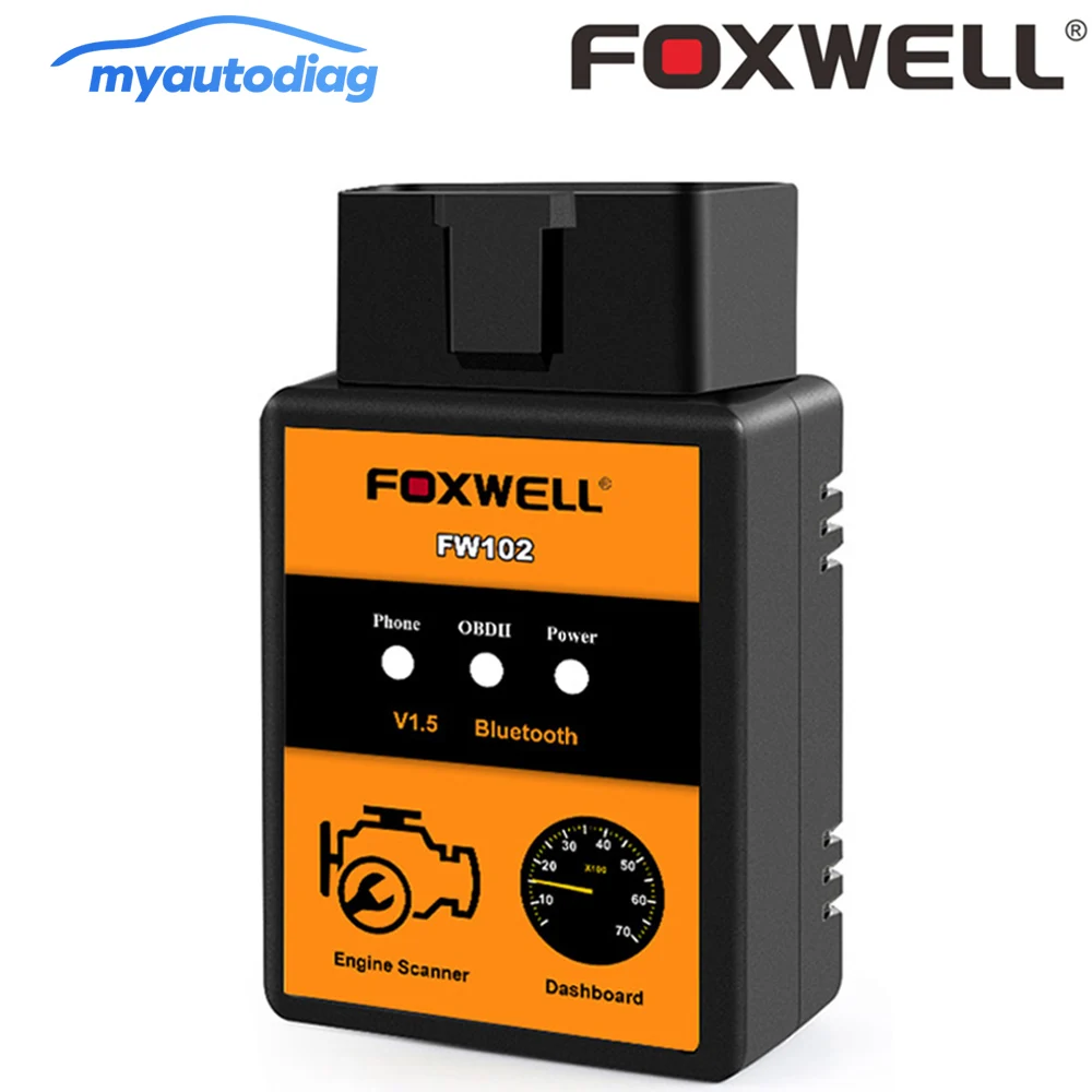 Сканер для считывания кода автомобиля FOXWELL FW102 V1.5 ELM327 OBD2 Bluetooth адаптер PIC18F25K80 obd2 OBDII