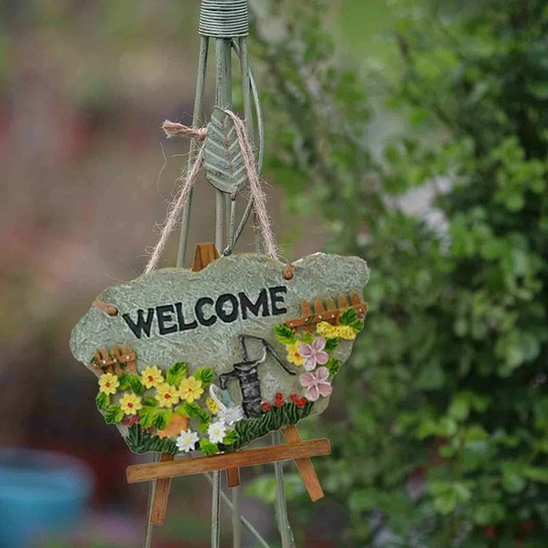 

Резиновый настенный знак с подвесной нитью, декоративный висячий Знак Приветствия для переднего крыльца, домашний декор NIN668
