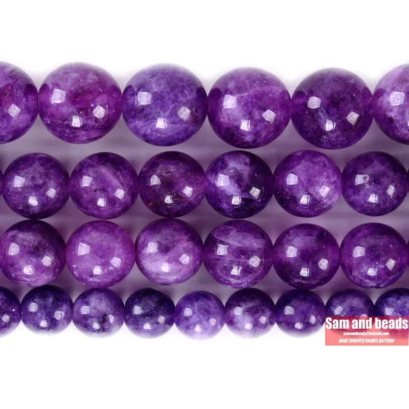 

Натуральный камень темно фиолетовый ангелайт Круглые бусины для самостоятельного изготовления ювелирных изделий для браслетов и ожерелий...