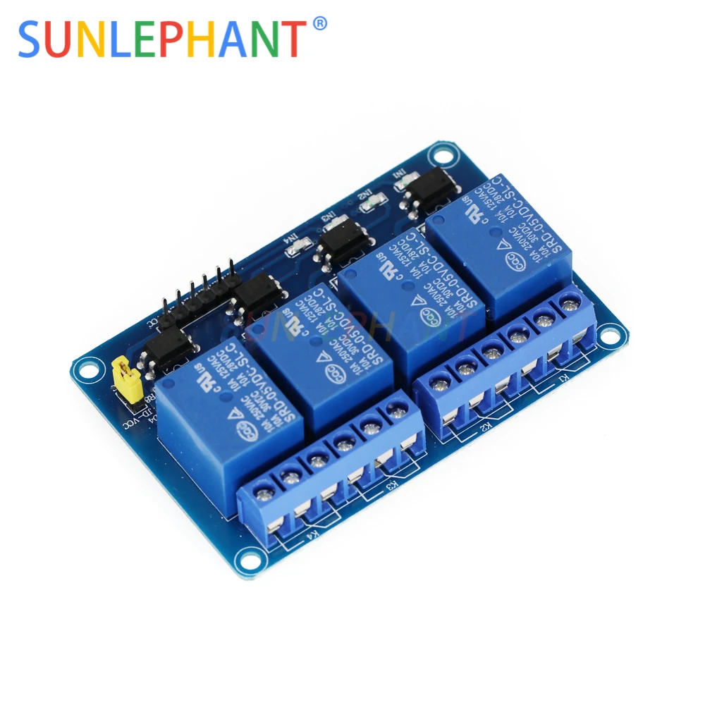 4-Канальный Релейный Модуль 5 В, 12 В, 24 В, экран для Arduno ARM PIC AVR DSP Electronic 5 В, 4-канальное реле, 4-Канальный Релейный Модуль на 5 В
