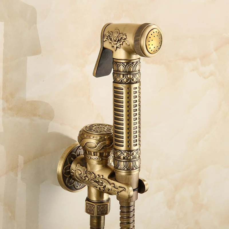 Латунный античный смеситель для биде настенный латунный Смеситель унитаза