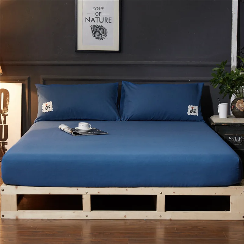 blue fashion Эластичный резиновый простыня покрывало 3 шт./компл. летняя кроватка набор постельных принадлежностей 180*220 см 200*220 см домашнее постельное белье, одноцветные, современные, для матраса наволочка - Цвет: blue fashion