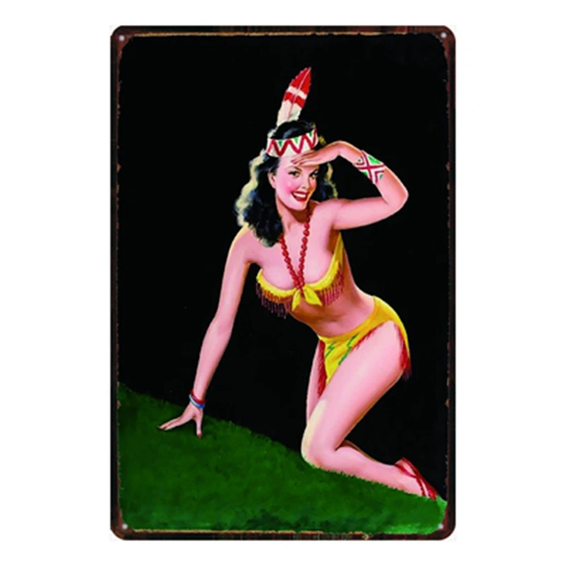 Жестяные ретро-знаки Pin UP Girl металлический винтажный настенный Декор для дома