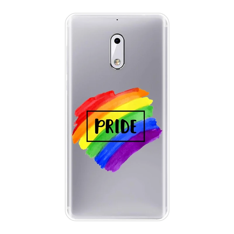ТПУ LGBT гей сердце любовь лесбиянок Радуга Прайд задняя крышка для Nokia 1 2 3 5 6 8
