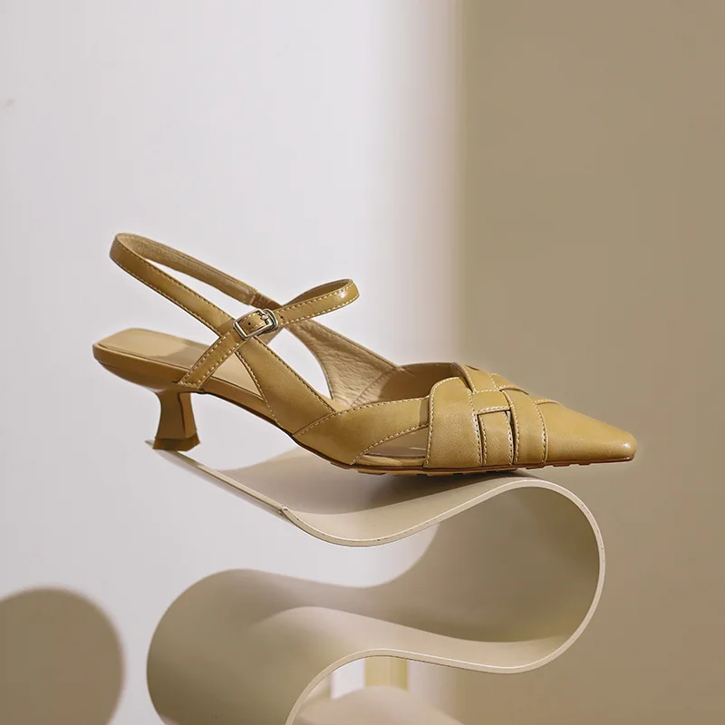 

Sincerely recommend slim soft sole single shoes for women's spring and summer new pointed hollow cat heel high heels full