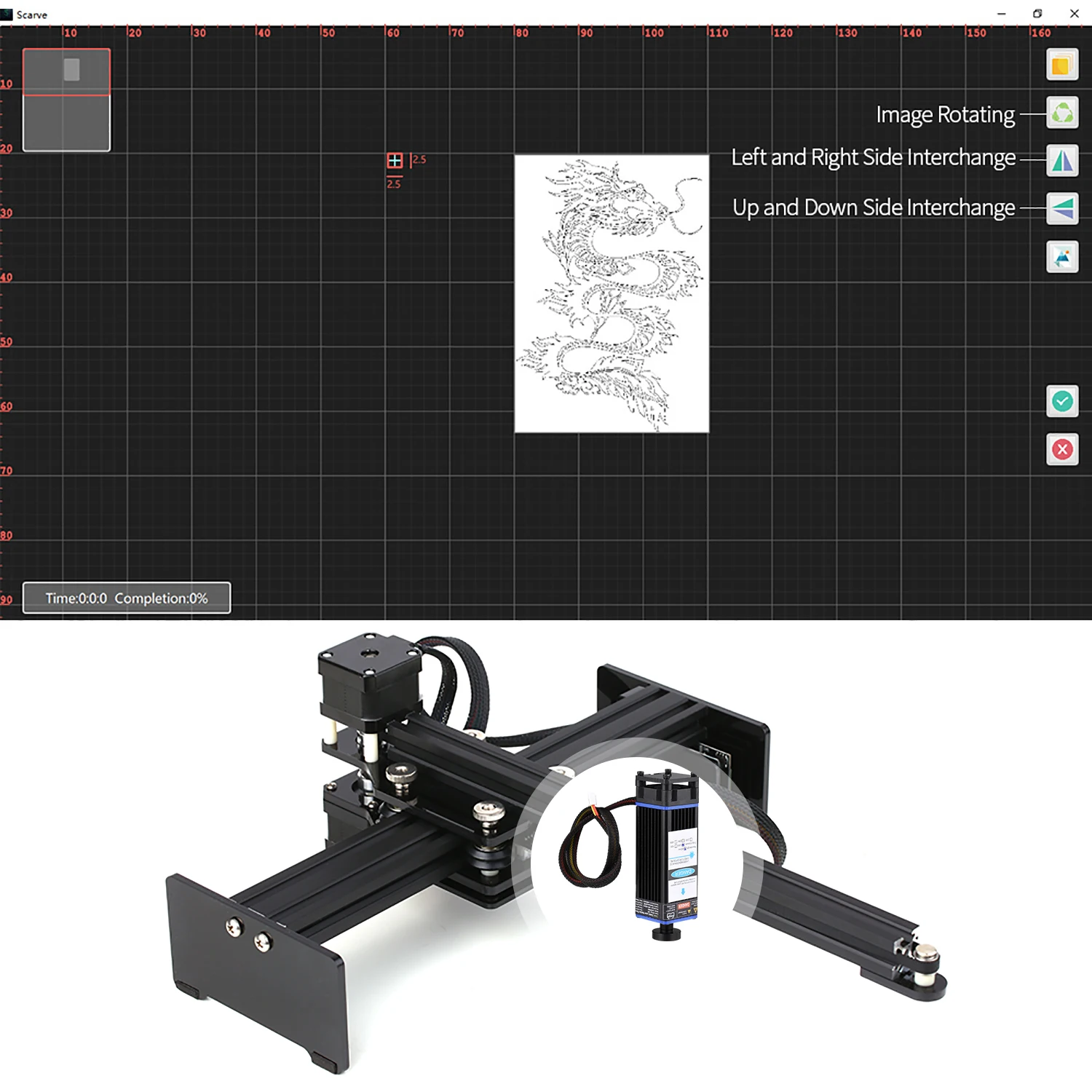 Станок для гравировки с фиксированным фокусным расстоянием настольный лазерный