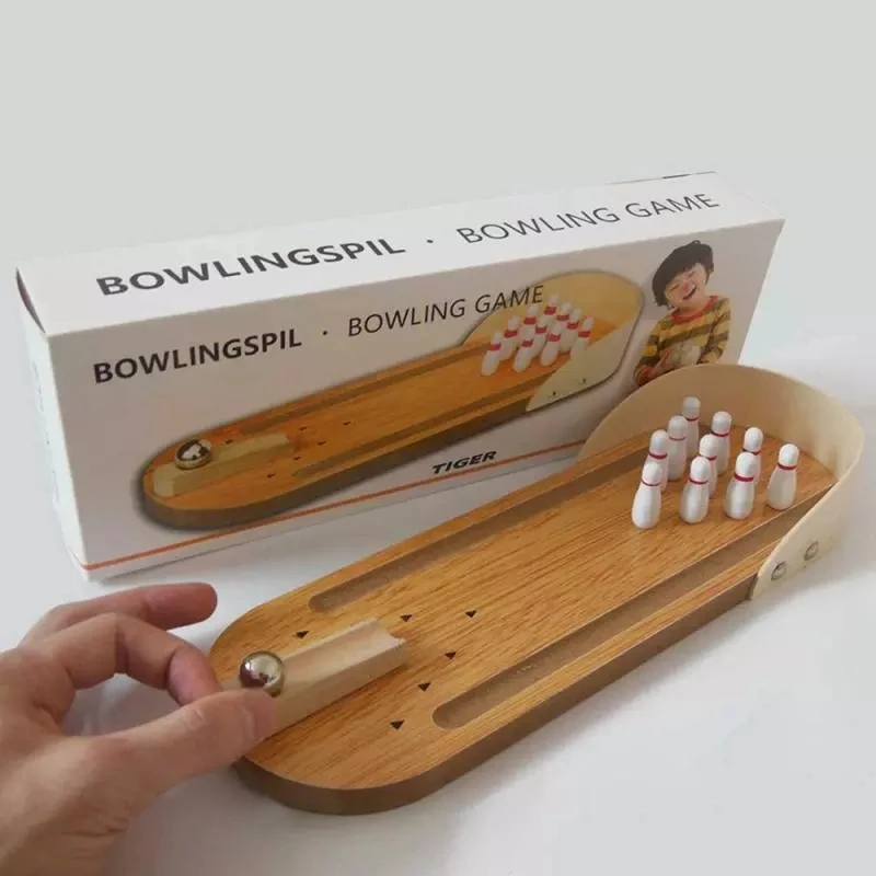 

Mini Desktop Bowling Game Toy Set Fun Parent-Child Interactive Table Game Children's Educational Wooden Toys Sports Adult
