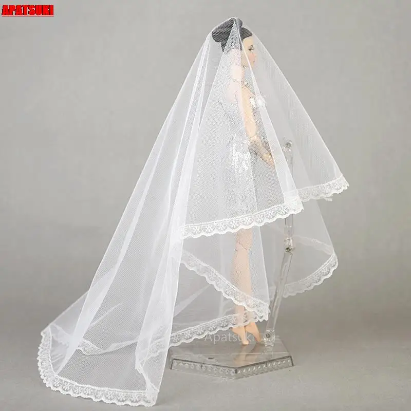 

High Quality Handmade Long Veil Bridal For Barbie Dolls Wedding Veils Wedding Dress Veil For 1/6 BJD Dolls Accessories