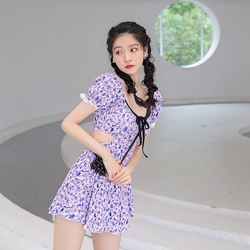 

Sexy One Piece Swimsuit For The Pool Women Large Size Swimwear Summer New Skirt Hot Print Polyester Sierra Surfer Rashguard