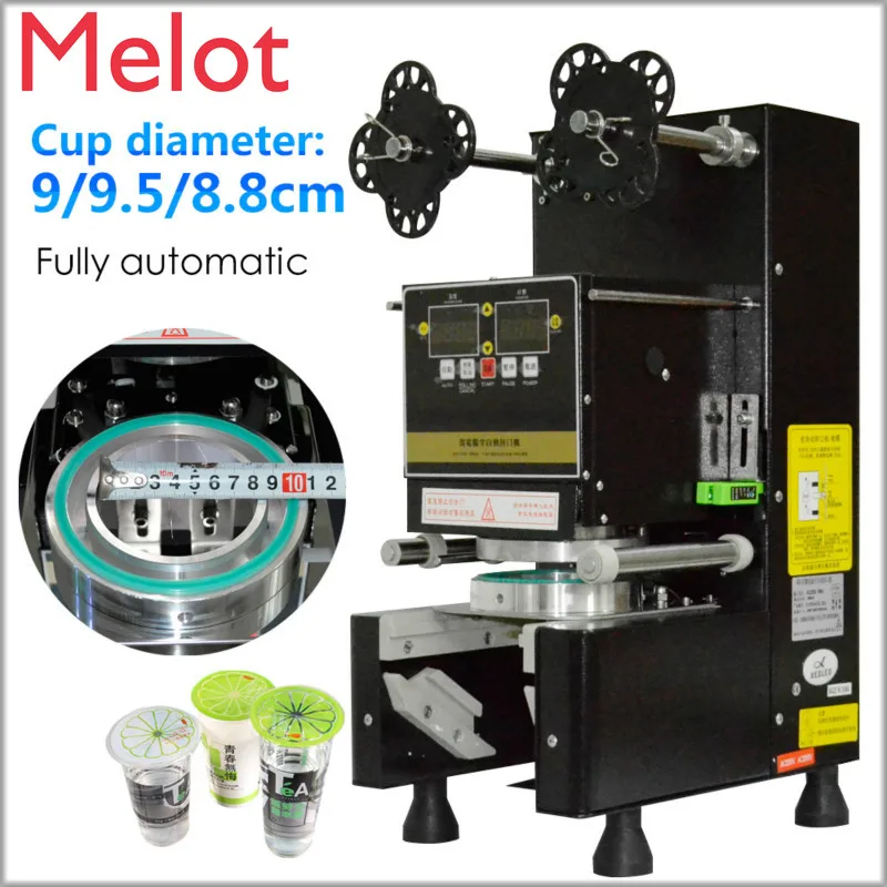 

Cup sealer Cup Sealing machine Full Automatic Bubble tea machine for 9/9.5/8.8 PP/PE/Paper Milk tea cup Boba Tea Machine