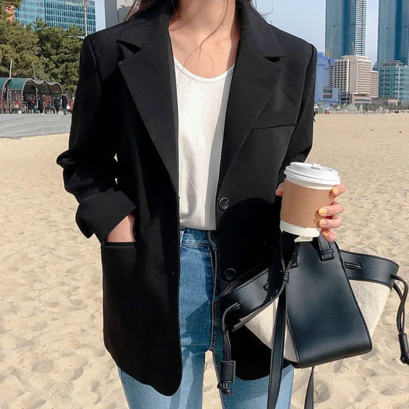 

Retro Blazer Jacket Women's Korean spring design small casual regular small suit top