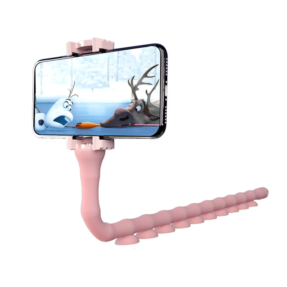 Pink Милый держатель для телефона на присоске с гусеницей для iPhone 11 Pro XS MAX XR X 8 samsung Galaxy Note 10 9 настольный велосипедный кронштейн - Цвет: Pink