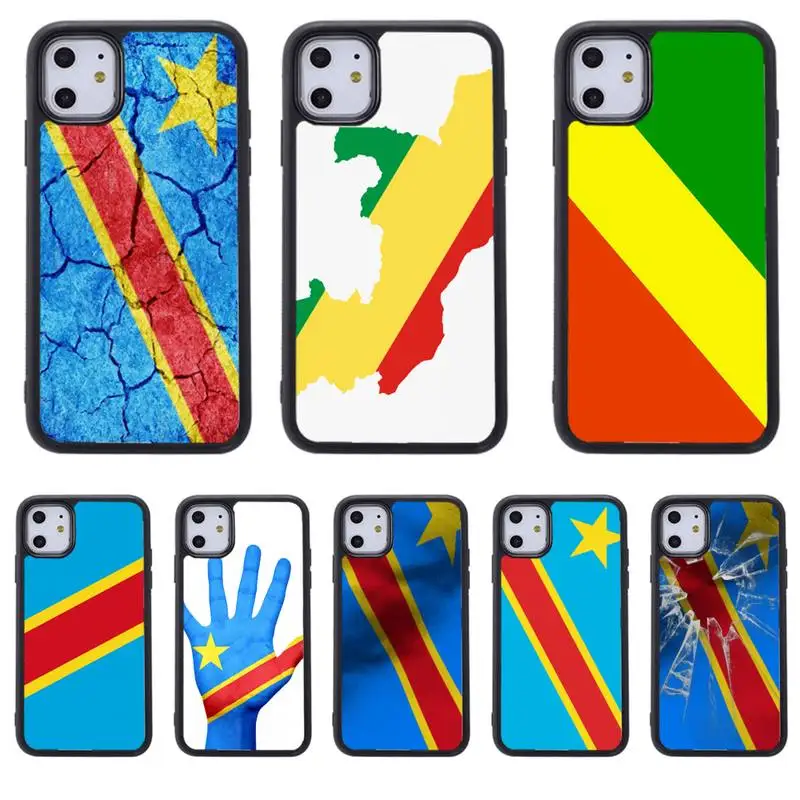 

Congo National Flag Black TPU Soft Phone Case for iphone 11 12 13 pro se 20 max xr xs x 7 8 6s plus mini Fundas cover PC&TPU