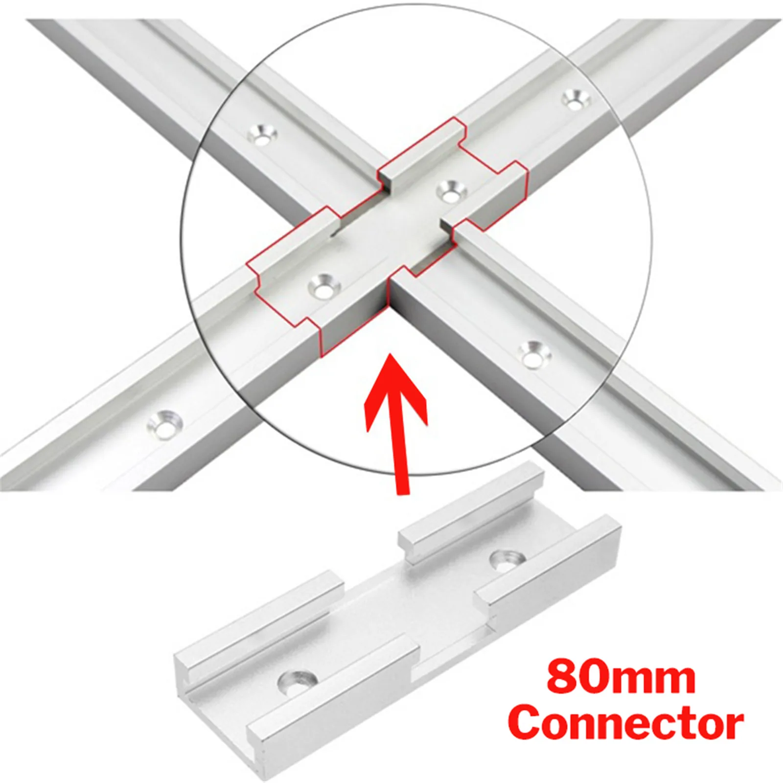 

Miter Track Jig T-track Cross Connecting Parts Push Handle Aluminium With Screws Carpenter Tools 30*12.8mm Woodworking T-slot