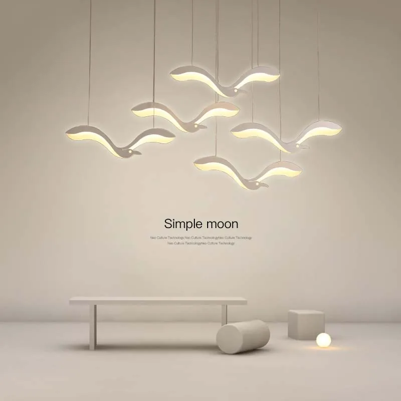 

Современная креативная светодиодная люстра, можно использовать в ресторане, баре, на кухне, индивидуальная Светодиодная лампа в виде Чайки