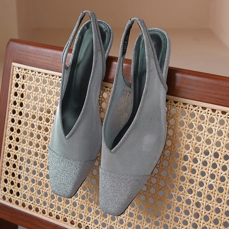 

MEMUNIA 2020 new arrive party wedding shoes women pumps sequin slip on mesh summer slingback vintage single shoes ladies
