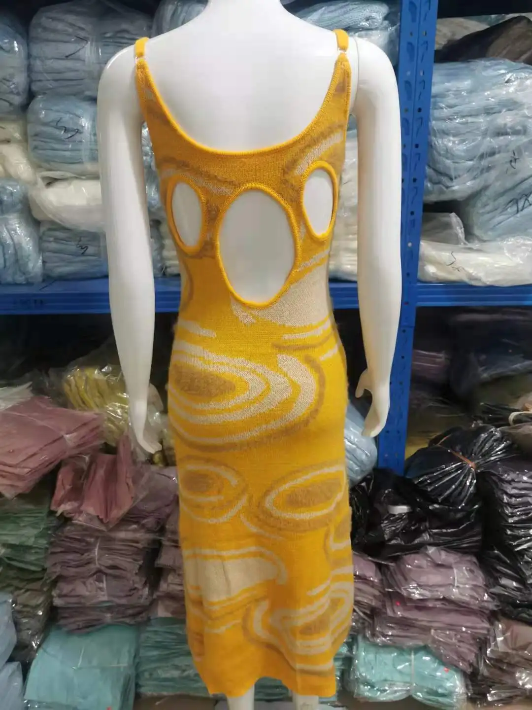 

2021 Spring Print Green Knit Bodycon Beach Sexy Maxi Dress Women Summer Hollow Out Sleeveless Spaghetti Strap Party Dresses