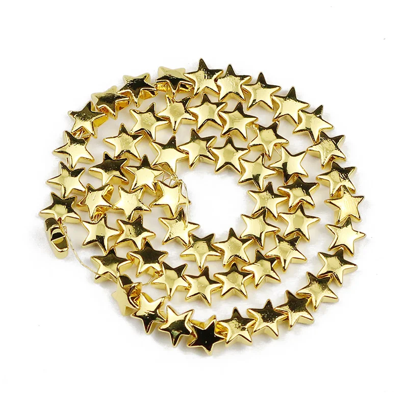 

Пятиконечная звезда золотые Серебристые гематитовые натуральные камни 8 мм разделители свободные бусины Фотоэлементы Браслеты Серьги