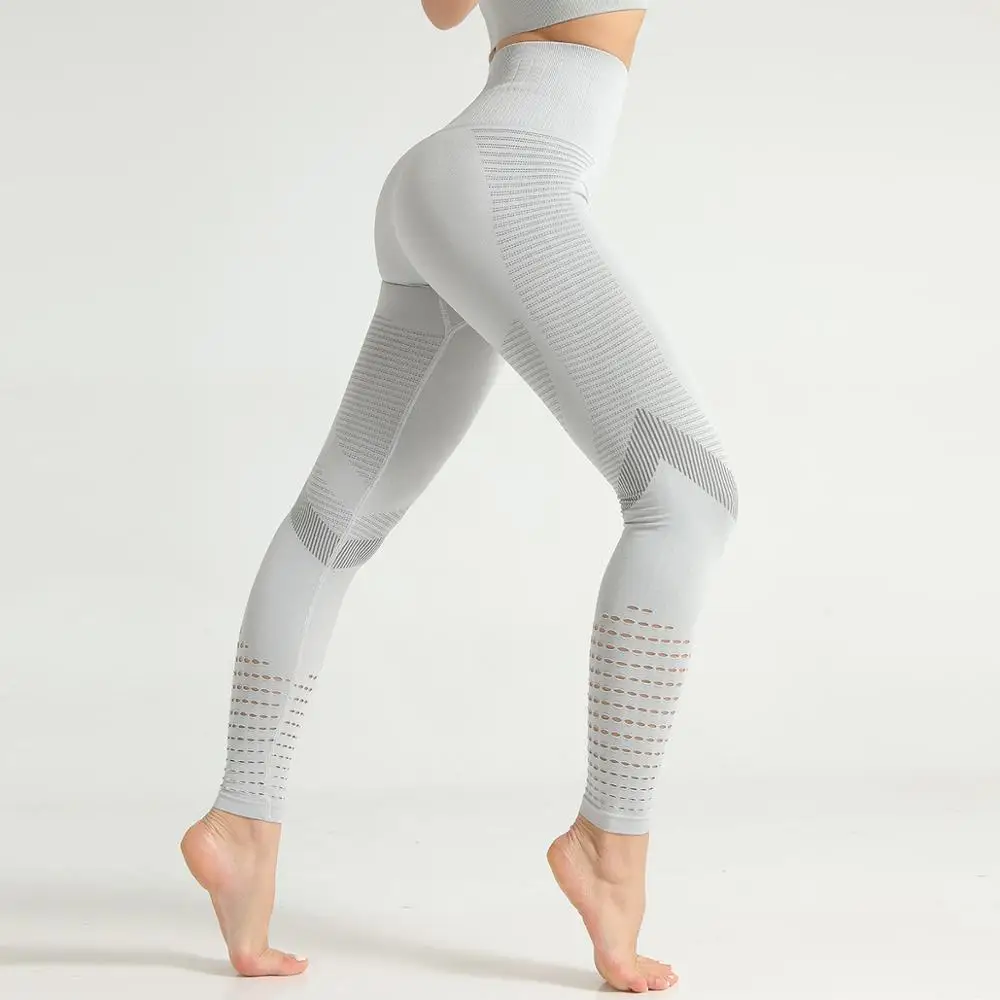Женские бесшовные леггинсы для фитнеса модные штаны пуш ап с высокой талией