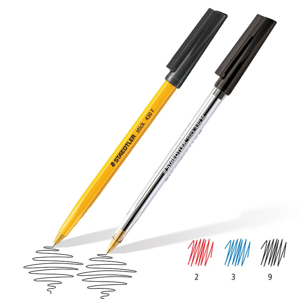 Германия Staedtler Stick 430F 0 5 мм 10 шт./лот шариковая ручка красный/синий/черный