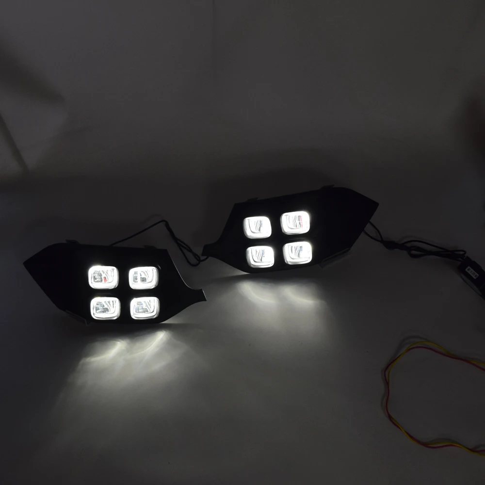 ECAHAYAKU автомобильные аксессуары из АБС пластика 12V светодиодные дневные ходовые