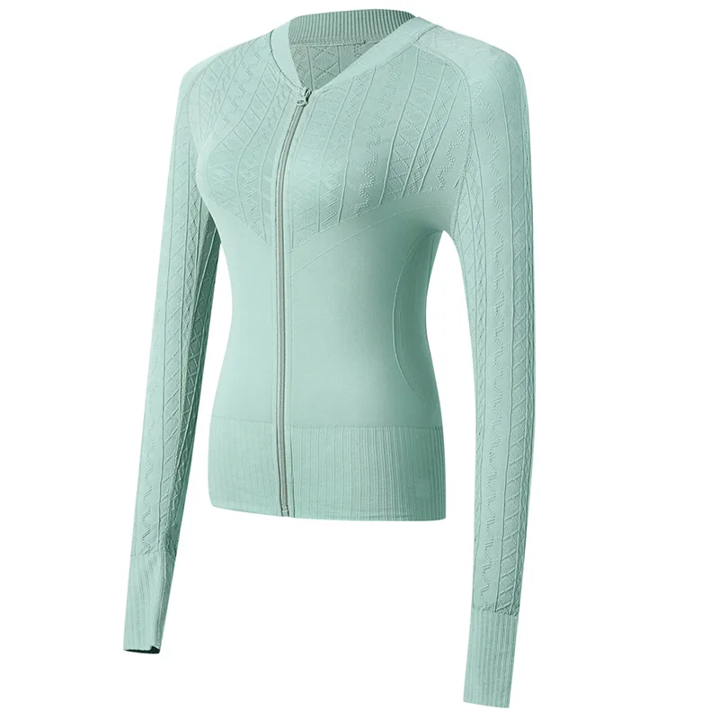 Женская спортивная куртка Dri Fit, куртка для йоги, Спортивная Толстовка, Sudadera, куртка для бега, женская спортивная одежда, Джерси, Mujer - Цвет: JXWT575-green