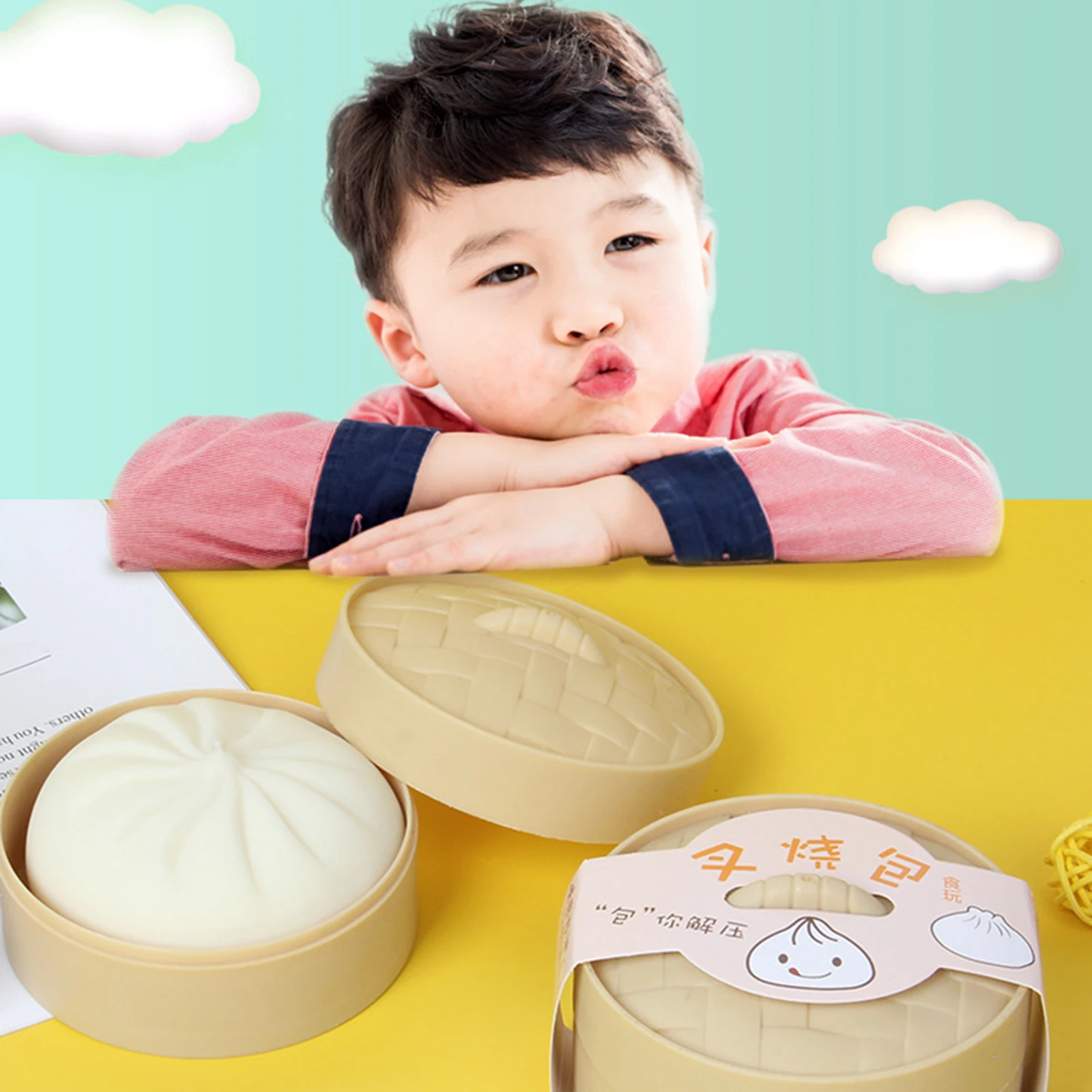 

Steamer Of Steamed Stuffed Bun Fidget Sensory Toy Autism Special Needs Stress Reliever Stress Soft Squeeze Toy