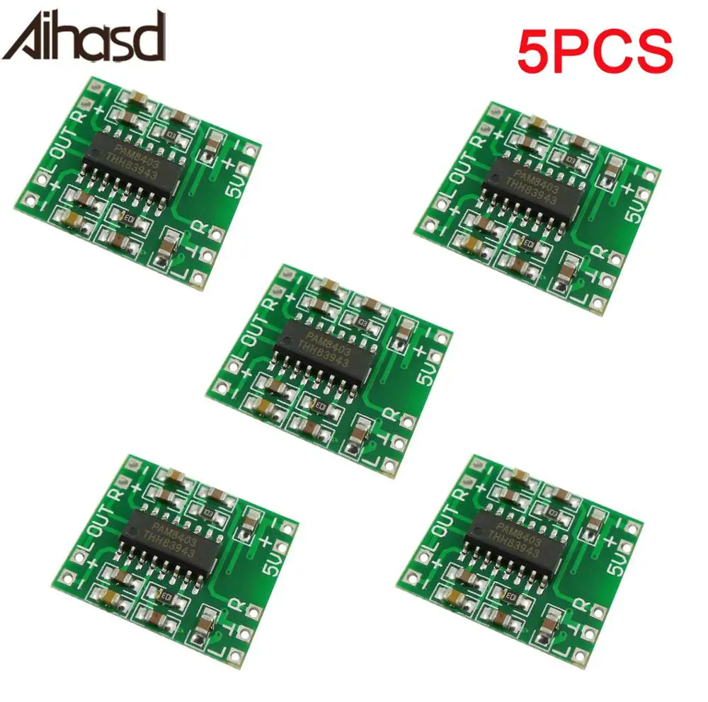 5 шт. супер мини плата цифрового усилителя PAM8403 2*3 Вт класс D мощности от 2 В до