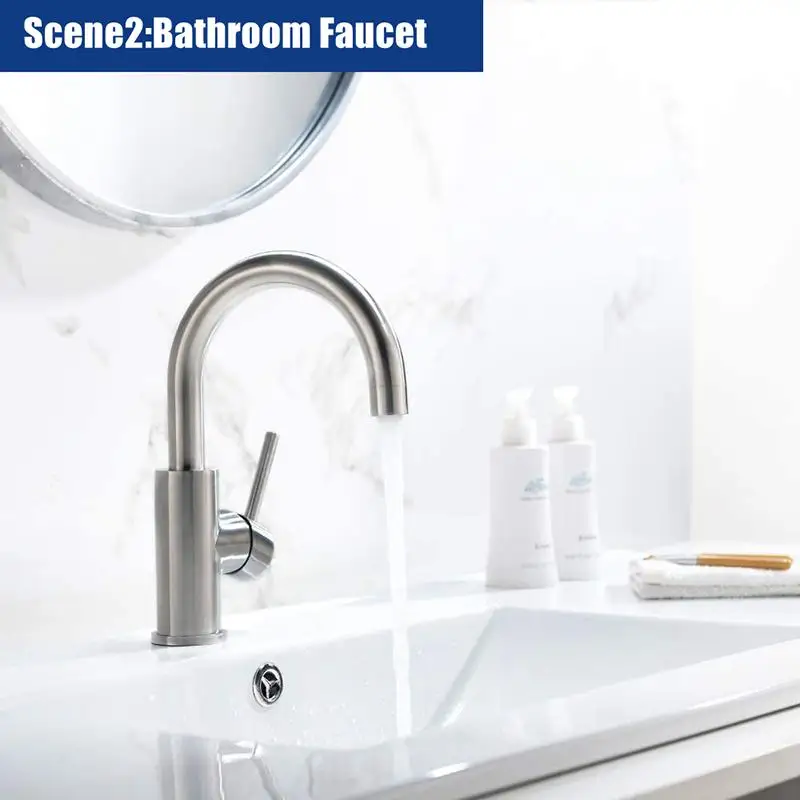 Смеситель для раковины в ванную комнату из нержавеющей стали кран умывальника