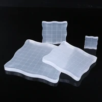 4pcs stamp blocks with grid grip handle acrylic clear essential stamping tools set for scrapbooking crafts making p82c