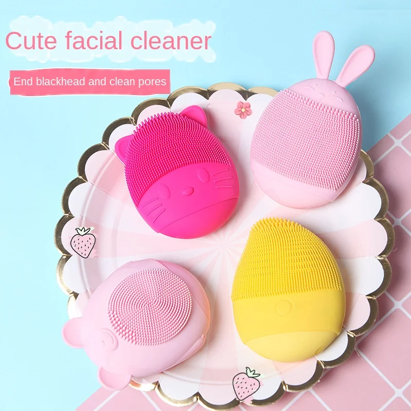 Мини электрическая щетка для очищения лица Pore Cleanser Silicone Facial Massager Waterproof Rechargeable Sonic Skin Scrubber.