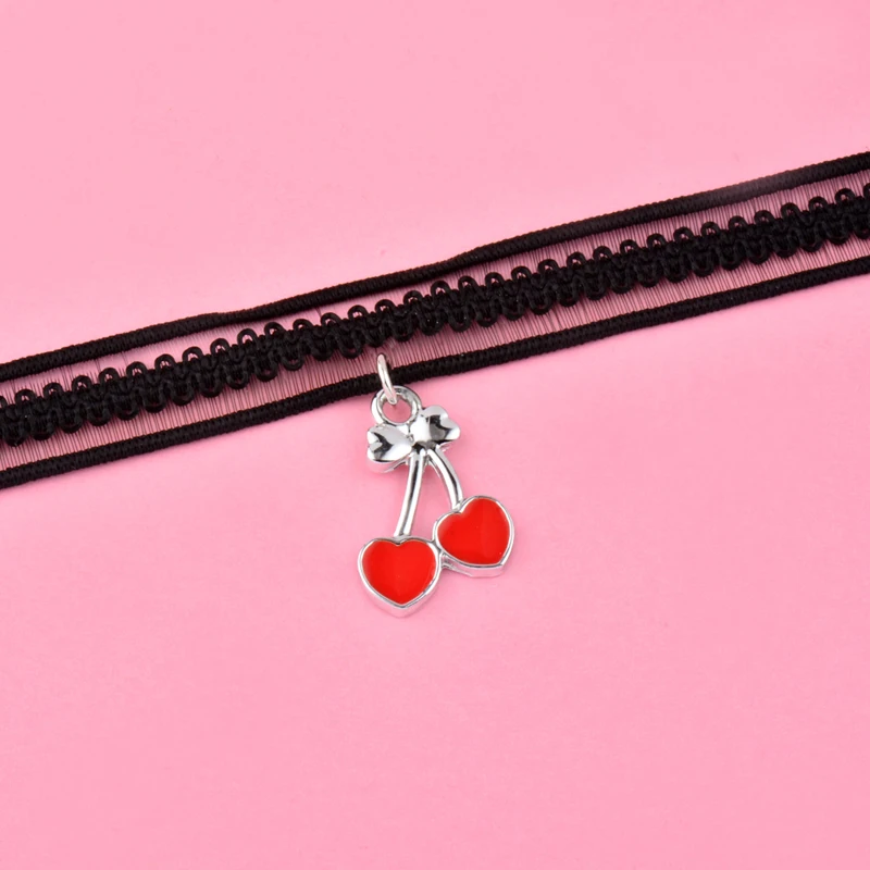 

SINLEERY Gothic Jewelry 37cm Length Rhinestone Heart Black Choker Necklace Collar Women Girls Accessories XL423 SSK