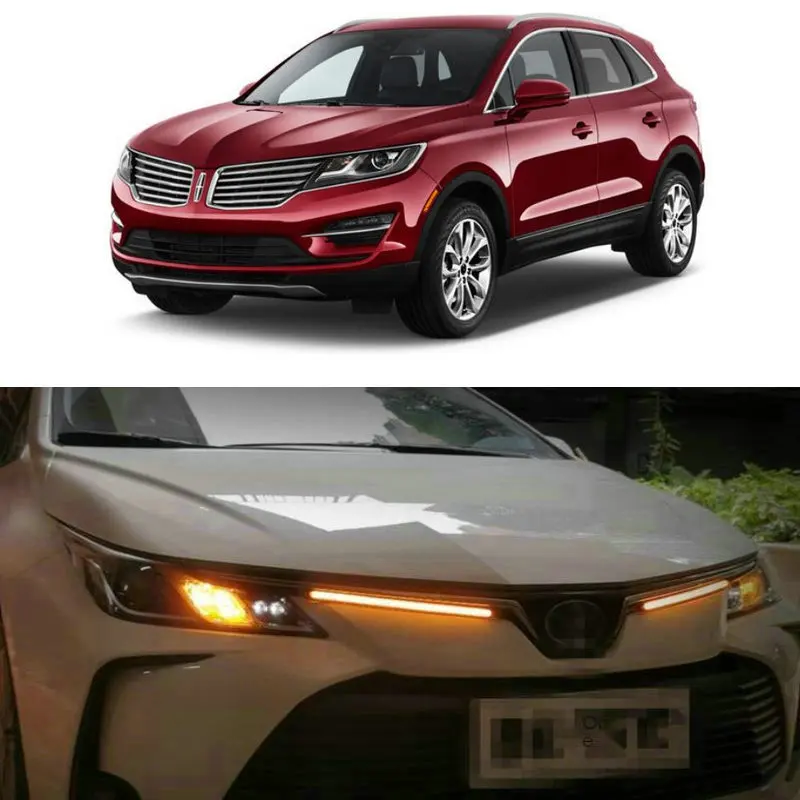 

Светодиодные дневные ходовые огни DRL, сигнальная лампа поворота для Lincoln mkc mks mkt mkx mkz Navigator Corsair Aviator