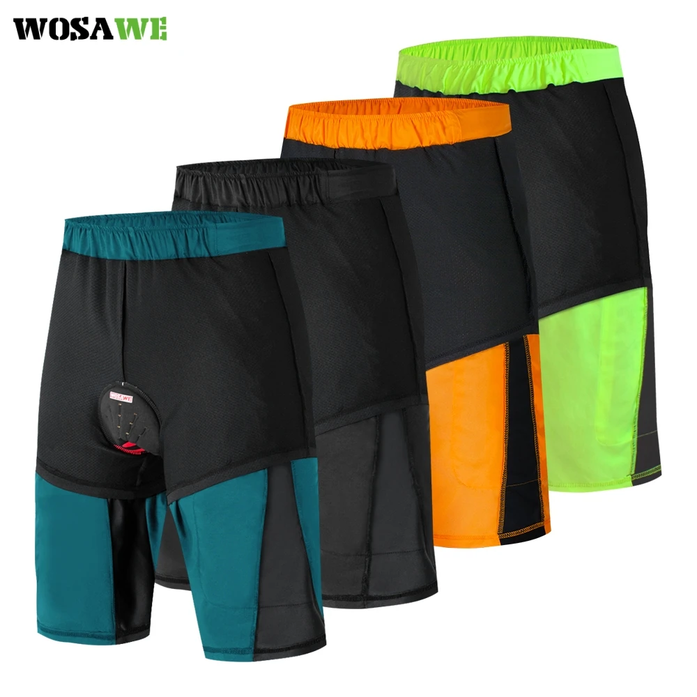 

WOSAWE Men's Gel Pad Cycling Shorts MTB Shorts Shockproof Bike Short Downhill Mountain Bike Shorts Ropa Ciclismo