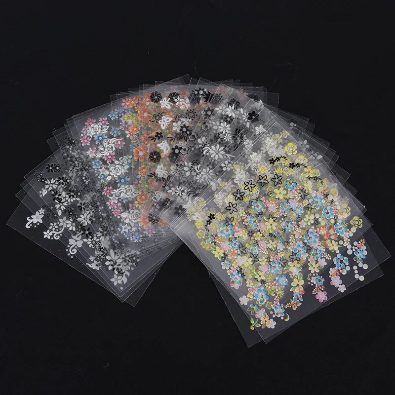 

30 Sheets 3D Floral Design Nail Stickers Transfer Nail Art Decals DIY Nail Tips Decoration Tools New