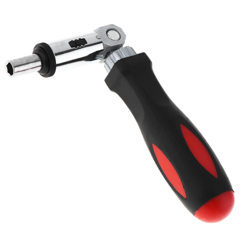 

0-180 Degrees Multifunctional Ratchet Screwdriver Wrench with 1/4 Inch Hexagon Interface for Turning Right or Left Hex Head