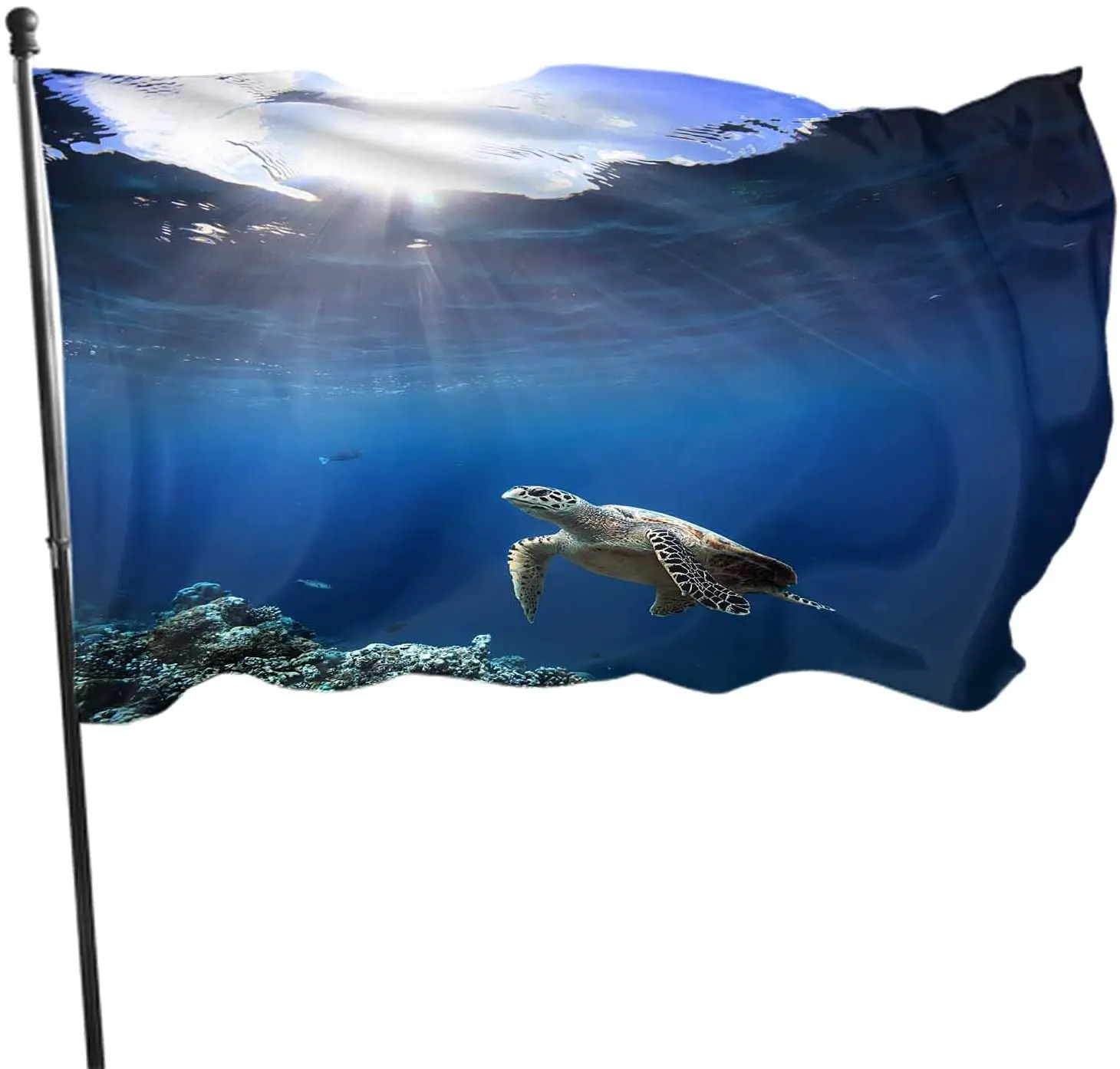 Морская черепаха флаг из полиэстера красивый естественный фоториф солнечный